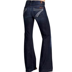 7FAM Dojo Wide Leg Flare Jeans Sz 26x32